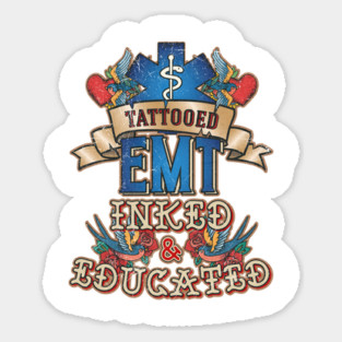 Tattooed EMT for Emergency medical technicians Magnet