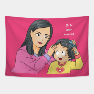 Yo Te Amo Mamita Mother and child Tapestry