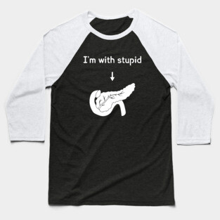 Im With Stupid Atheist Baseball T-Shirt
