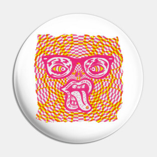 Psychedelic Rave Face Pin