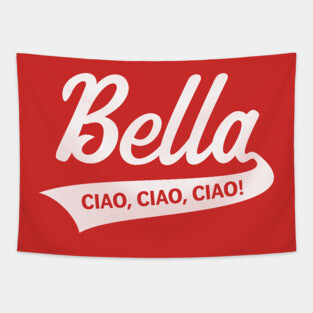 Bella – Ciao, Ciao, Ciao (Italy / Farewell Party / White) Tapestry