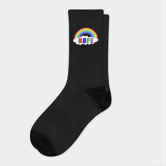 Hope Rainbow Stay Strong Stay Safe Solidarity Awareness Socks by creative