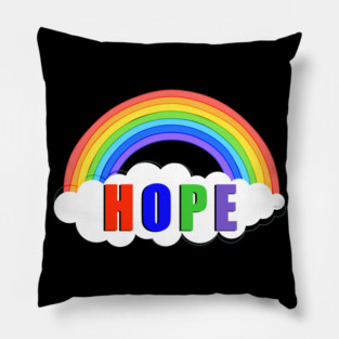 Hope Rainbow Stay Strong Stay Safe Solidarity Awareness Pillow