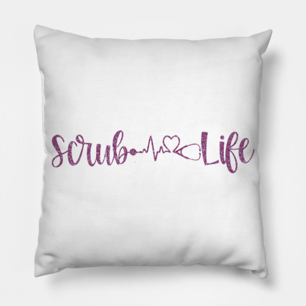 Scrub Life Nurse Script Heartbeat Gift Pillow by creative
