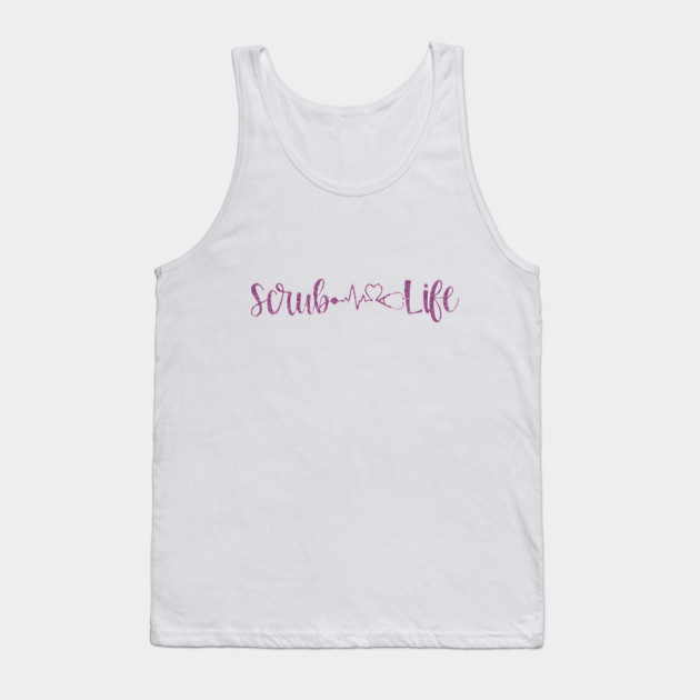 Scrub Life Nurse Script Heartbeat Gift Tank Top by creative