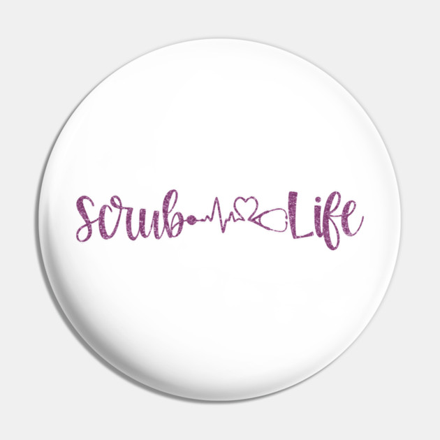 Scrub Life Nurse Script Heartbeat Gift Pin by creative