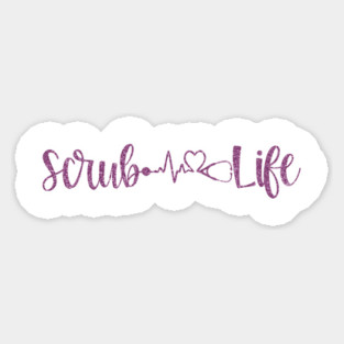 Scrub Life Nurse Script Heartbeat Gift Magnet
