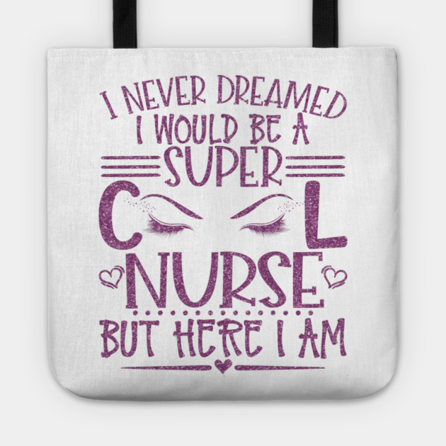 Super Cool Nurse Pink Glitter Gift Tote by creative