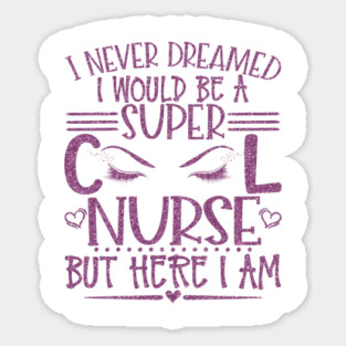 Super Cool Nurse Pink Glitter Gift Magnet