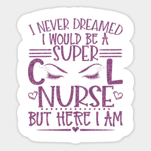 Super Cool Nurse Pink Glitter Gift Magnet by creative