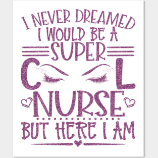 Super Cool Nurse Pink Glitter Gift Posters and Art