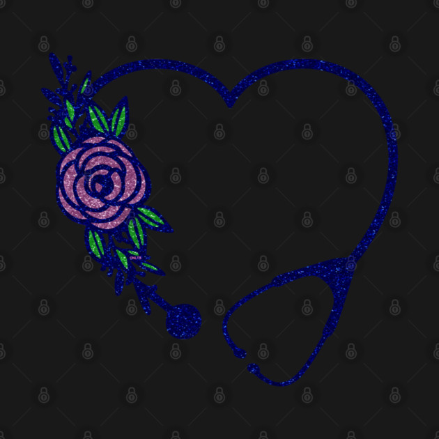 Stethoscope Heart Flower Colors Glittery by creative