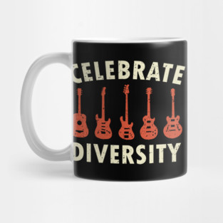 Celebrate Diversity Guitar Player Music Guitarist Mug