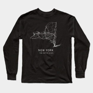 New York State Road Map Long Sleeve T-Shirt