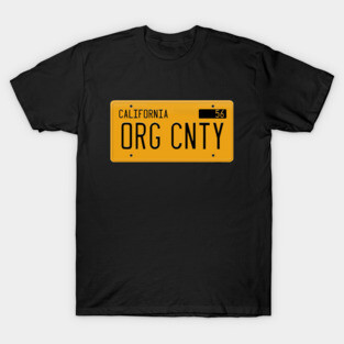 Orange County California Yellow License Plate T-Shirt