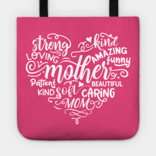 Heart mother Words Gift for mothers Tote