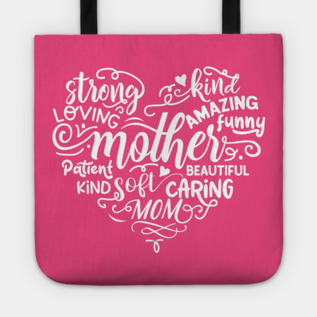 Heart mother Words Gift for mothers Tote by creative