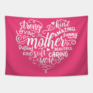 Heart mother Words Gift for mothers Tapestry