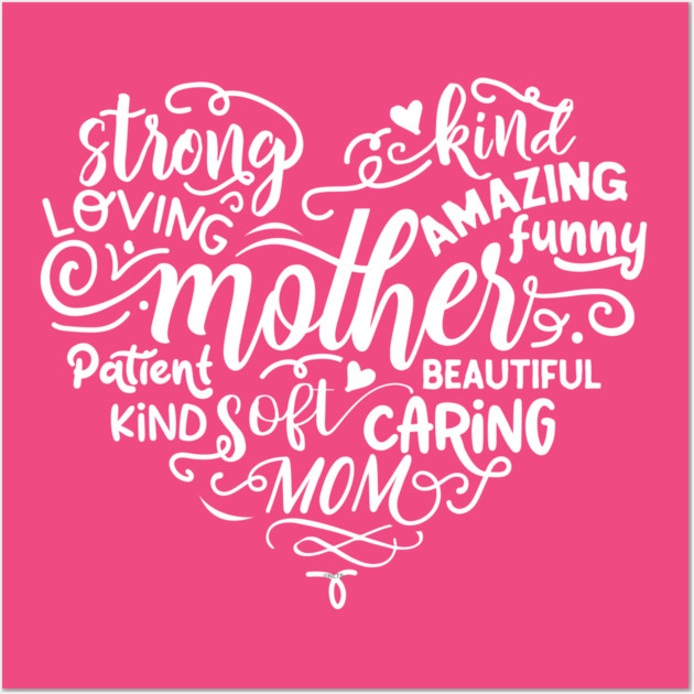 Heart mother Words Gift for mothers Wall Art by creative