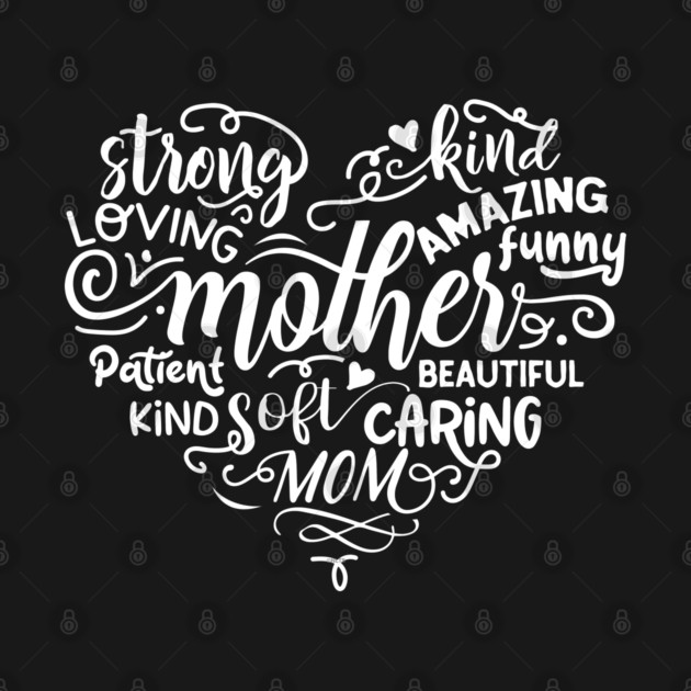Heart mother Words Gift for mothers by creative