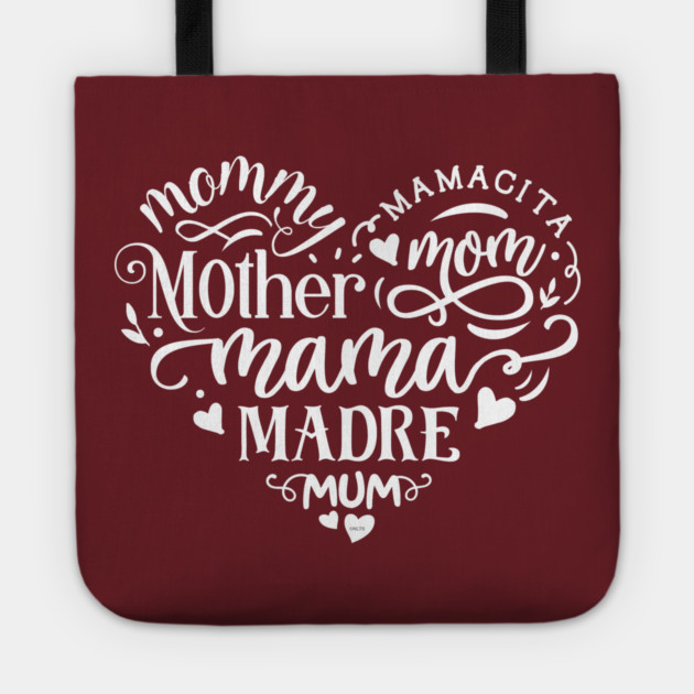 Heart Mama Words Gift for mothers Tote by creative