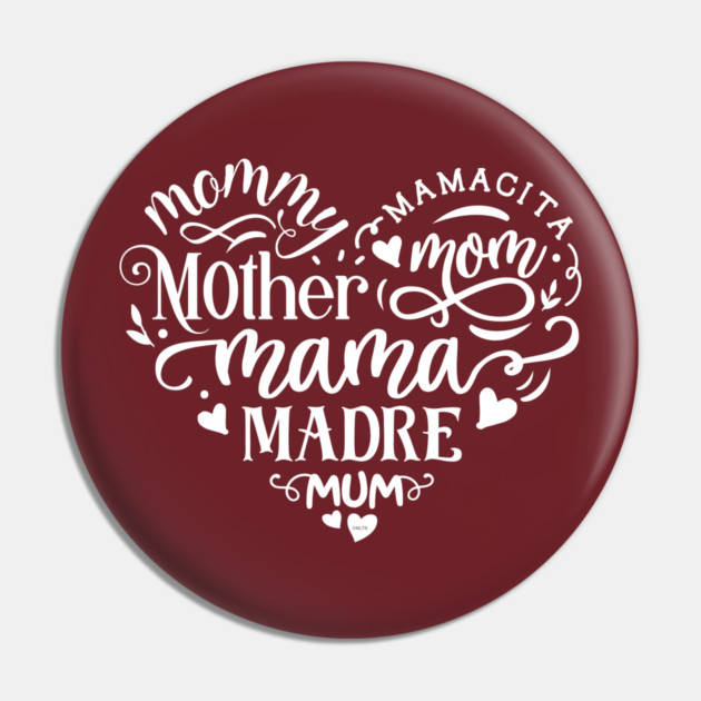 Heart Mama Words Gift for mothers Pin by creative