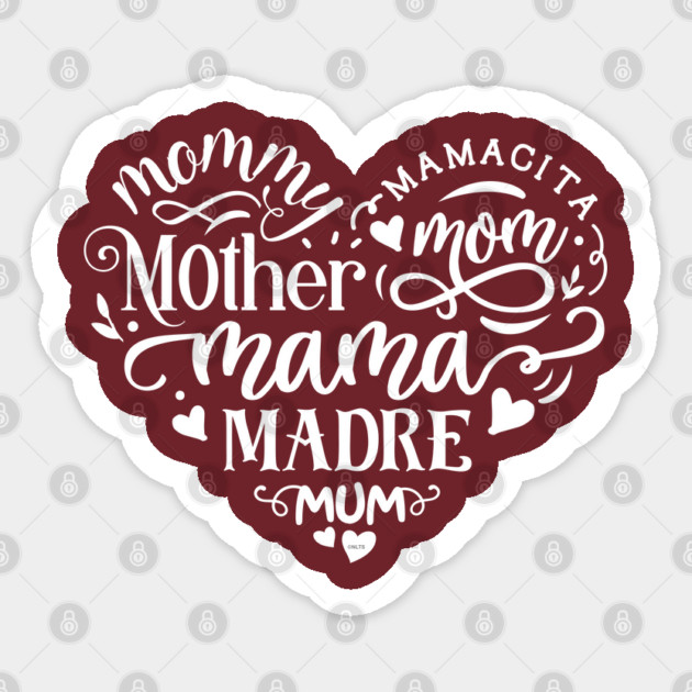 Heart Mama Words Gift for mothers Sticker by creative