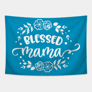 Blessed mama flower circle Gift for mothers Tapestry
