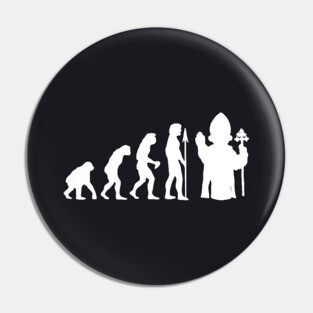 Pope Evolution Mens Funny Atheist Atheism Atheist Pin