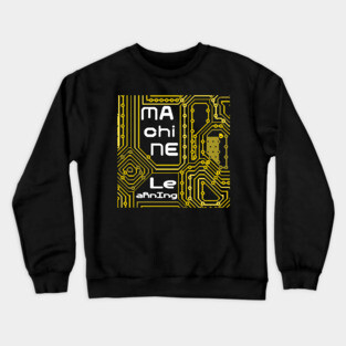 Machine Learning Circuit Board | Yellow White Crewneck Sweatshirt