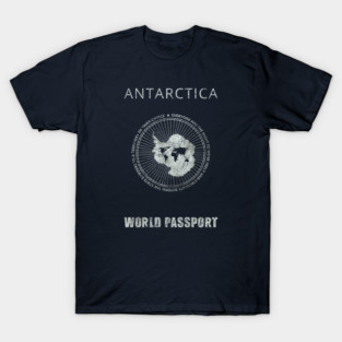 Antarctica World Passport - Vintage White T-Shirt