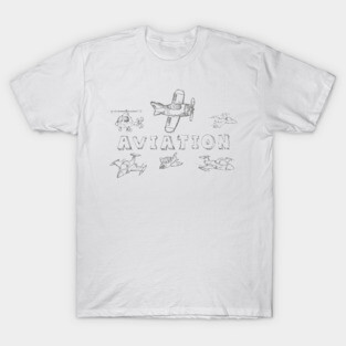 Aviation Pen Drawing Cartoon T-Shirt