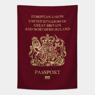 United Kingdom Passport - Vintage Gold Tapestry
