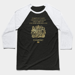 United Kingdom Passport - Vintage Gold Baseball T-Shirt