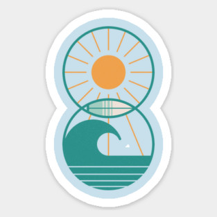 Sun Sea and Surf Sticker