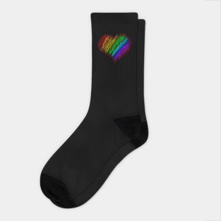 Rainbow heart Socks