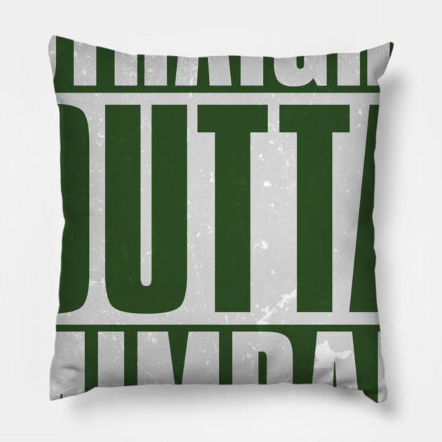 STRAIGHT OUTTA MIMBAN Pillow by ImperialTraderCo