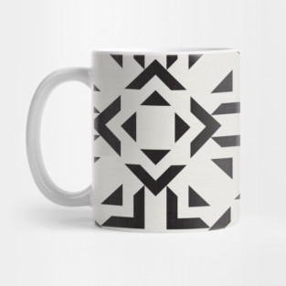 Tribal Geometry No.001 / Black and Ivory Mug