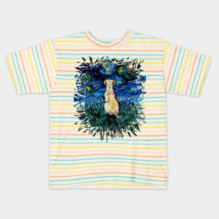 Yellow Labrador Night (splash version) Kids T-Shirt