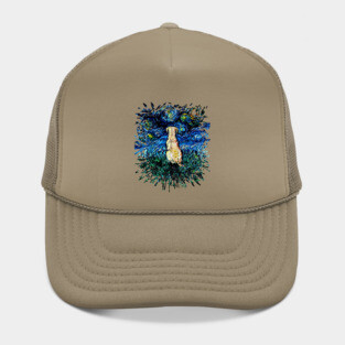 Yellow Labrador Night (splash version) Hat
