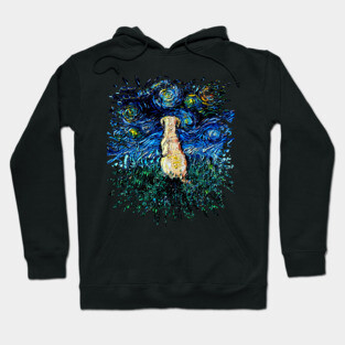 Yellow Labrador Night (splash version) Hoodie