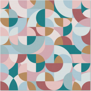 Mid Century Shapes N.05 / Winter Morning Abstraction Posters and Art