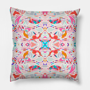 Sweet Candy Abstraction / Papercut Shapes Symmetry Pillow