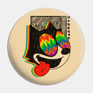 Trippy Felix the cat Pin