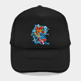 Koi Fish on a Waterfall Hat