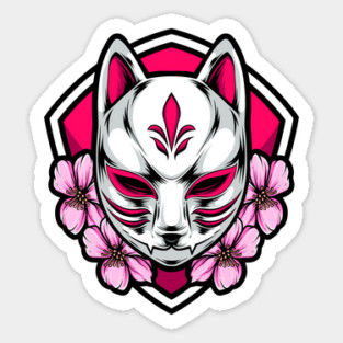 Oni Wolf Mask Sticker