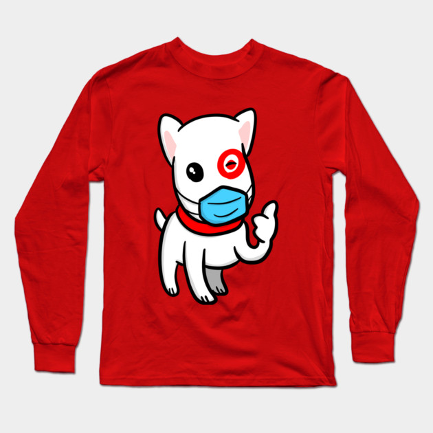 Essential Employee Dog Wearing Mask Long Sleeve T-Shirt by belownormal