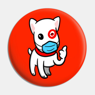 Essential Employee Dog Wearing Mask Pin