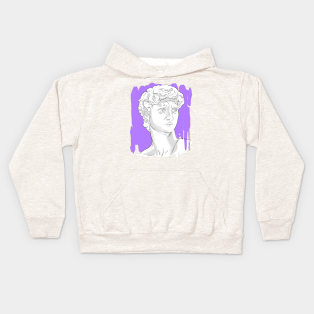 Classical Marble Bust Style Illustration Kids Hoodie by denizko