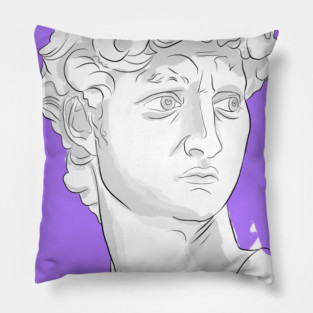 Classical Marble Bust Style Illustration Pillow